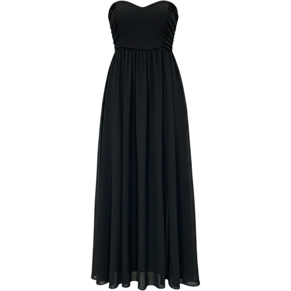 Maxi Dress Womens Strapless Eveningwear 1X Formal Vacation Wedding Long Flowy